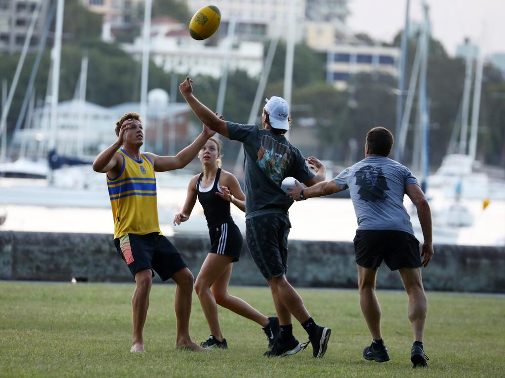 Exercising in groups of two or more if you’re not from the same household is banned. Picture: Matrix Media Group.