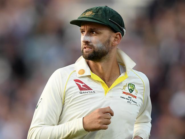 LONDON, ENGLAND - SEPTEMBER 12: Nathan Lyon of Australia looks on during Day One of the 5th Specsavers Ashes Test between England and Australia at The Kia Oval on September 12, 2019 in London, England. (Photo by Alex Davidson/Getty Images)