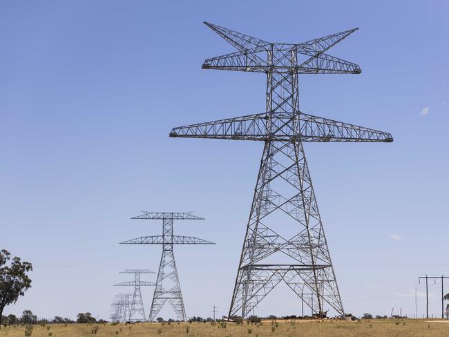 10/12/2024: Uranquinty/The Rock. James Petersen and his neighbours are butting heads with Transgrid over the construction of transmission lines on their rural properties. One of James' friends, Richard Carn, has already had the transmission lines (pictured) installed on his property.   PIC: Ash Smith