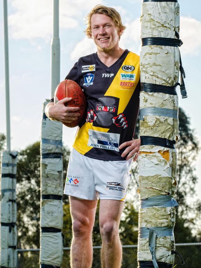 Glenrowan footballer Matt Robinson kicked an incredible 27 goals in a match at the weekend. Picture: Simon Dallinger