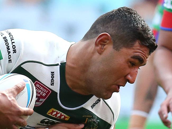 Billy McConnachie scores during the NRL State Championship Grand Final between the Ipswich Jets and Newcastle Knights at ANZ Stadium, Sydney. Pics Adam Head