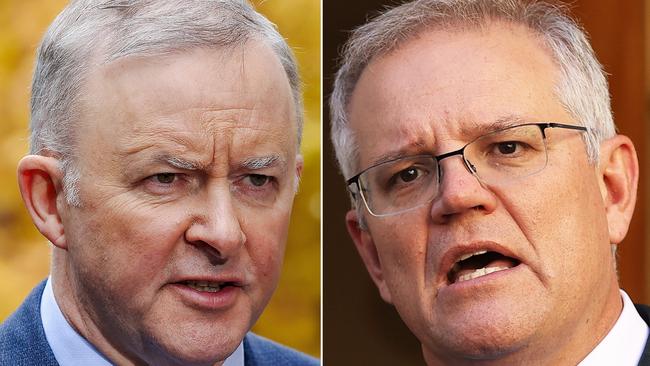 Anthony Albanese and Scott Morrison. Picture: NCA Newswire