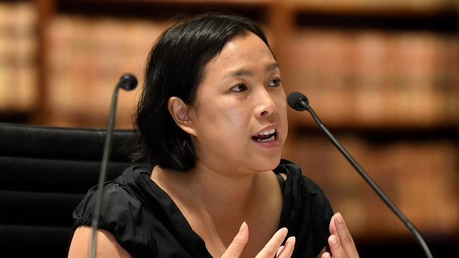 Sarah Lau, a senior policy officer for Gladys Berejiklian, answers questions during the Public Accountability Committee at NSW Parliament House on Friday. Picture: NCA NewsWire/Bianca De Marchi