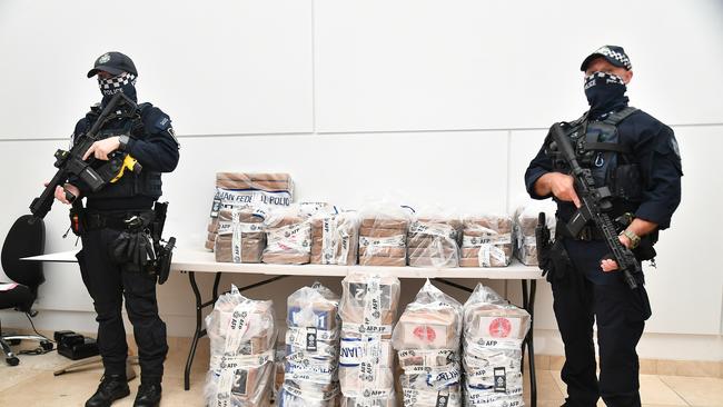 The AFP has charged 11 men and two juveniles following an investigation into a transnational organised crime syndicate accused of conspiring to import 2.34 tonnes of cocaine into Australia by sea. Picture: NewsWire / John Gass