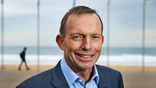 Warringah MP Tony Abbott pictured in The Corso in Manly. Picture: Braden Fastier.