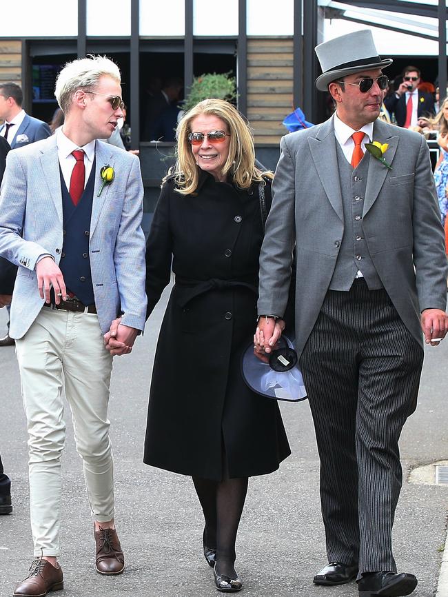 Pixie Skase (middle) at the Melbourne Cup in 2016. Picture: Julie Kiriacoudis