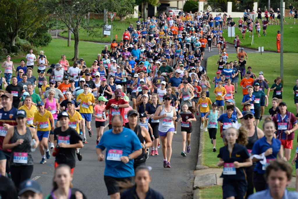 Thousands run in the 4km event of Peak2Park 2018 in Leslie St, Sunday, March 4, 2018. Picture: Kevin Farmer