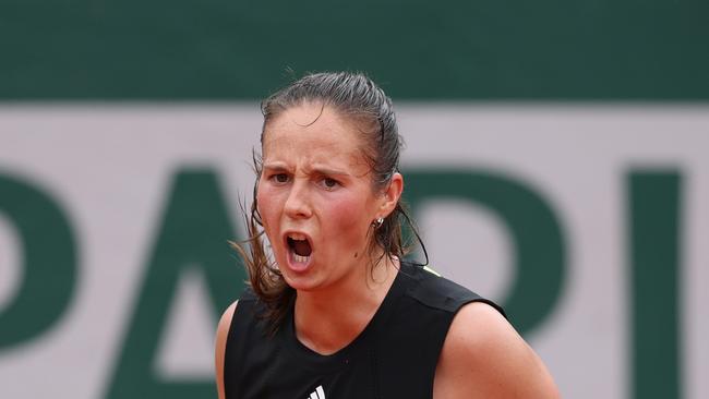 Kasatkina celebrates a point against Badosa. Picture: Clive Brunskill/Getty Images