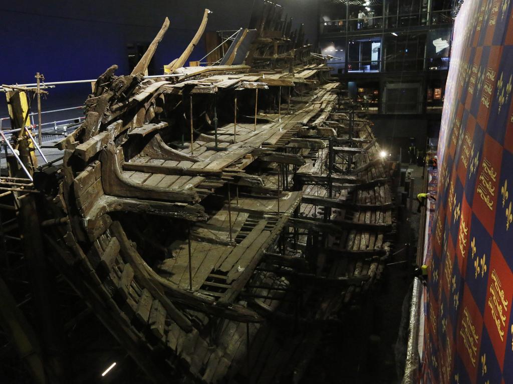 Henry VIII’s warship, the Mary Rose after a Â£5.4m museum revamp on July 19, 2016 in Portsmouth, England. The ship, which was raised from the Solent in 1982, was launched in Portsmouth in 1511 and sank in 1545 at the Battle of the Solent, (Photo by Olivia Harris/Getty Images)