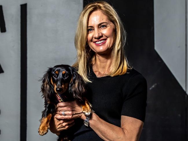 Leanne Forster and her dog Lola, a one-year-old long hair dachshund. Picture: Monique Harmer.