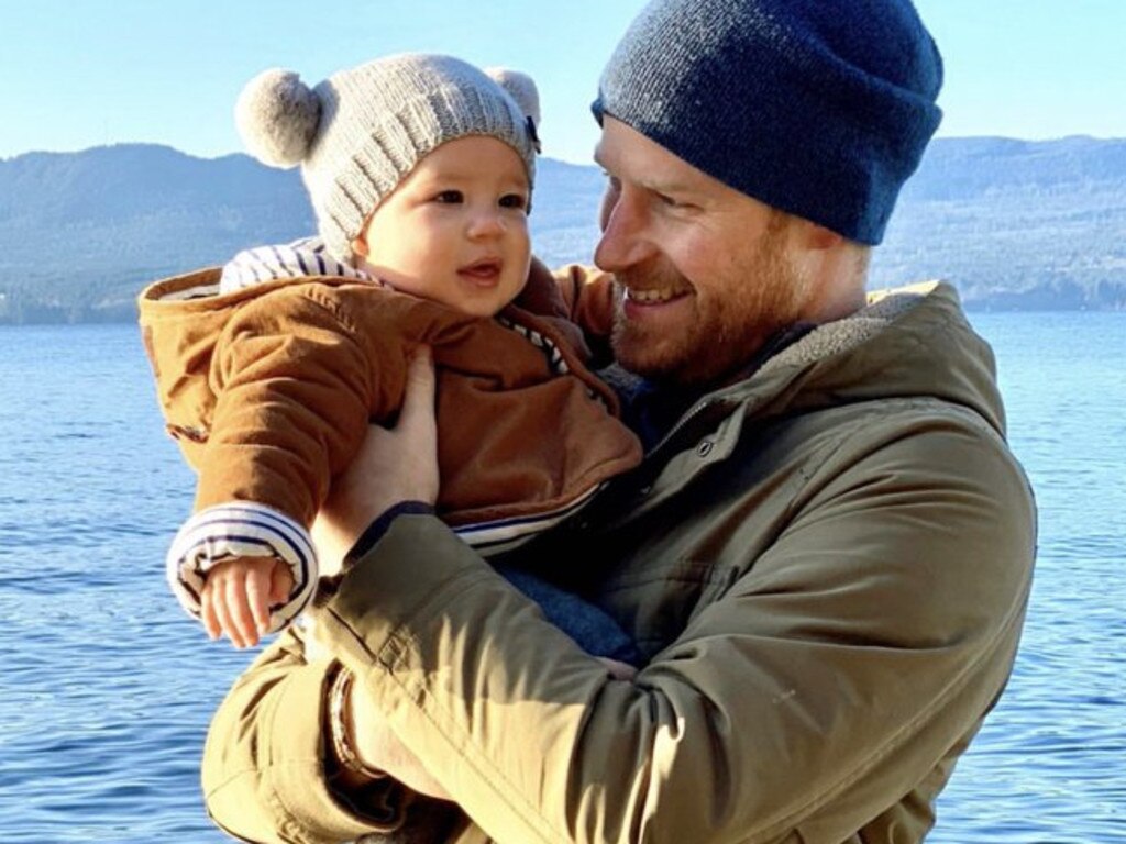 Prince Harry and baby Archie on their Canadian vacation over Christmas. Picture: Sussex Royal