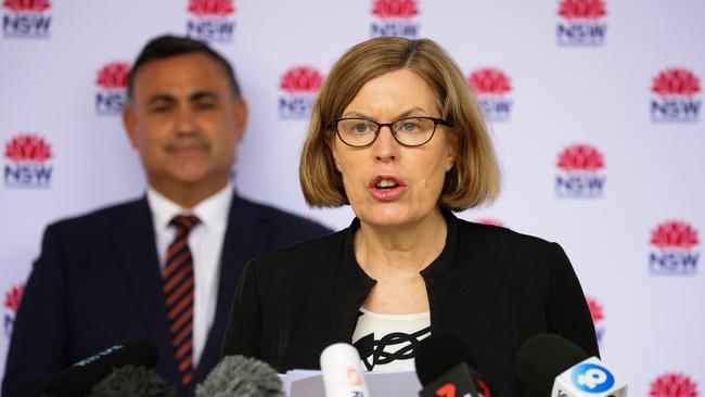 NSW Chief Health Officer Dr Kerry Chant and Acting Premier John Barilaro. Picture: NCA NewsWire / Gaye Gerard