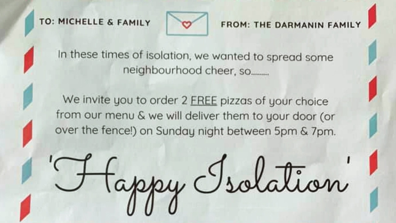 Casino neighbours shared a Happy Isolation meal voucher.