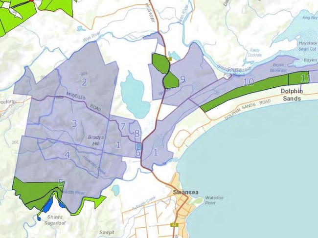 Cambria Green resort project at Dolphin Sands: map showing the 3185ha site. Picture from the development application