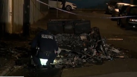 A luxury car was destroyed in Rozelle overnight. Picture: Sunrise