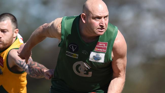 Towering Gembrook Cockatoo ruckman Craig Clarke. Picture: Steve Tanner