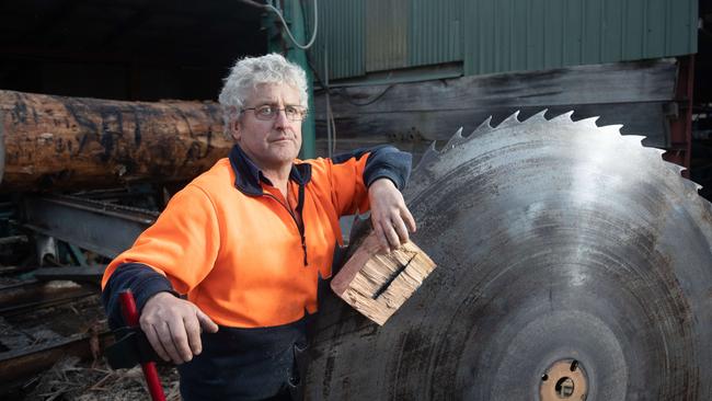 Wayne Booth of Karanja Timbers in southern Tasmania. Picture: Peter Mathew