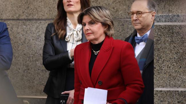 Gloria Allred (right), who represents three of Harvey Weinstein's accusers, stands beside Weinstein's lawyer Donna Rotunno before they spoke to the media outside court after Weinstein was found guilty.