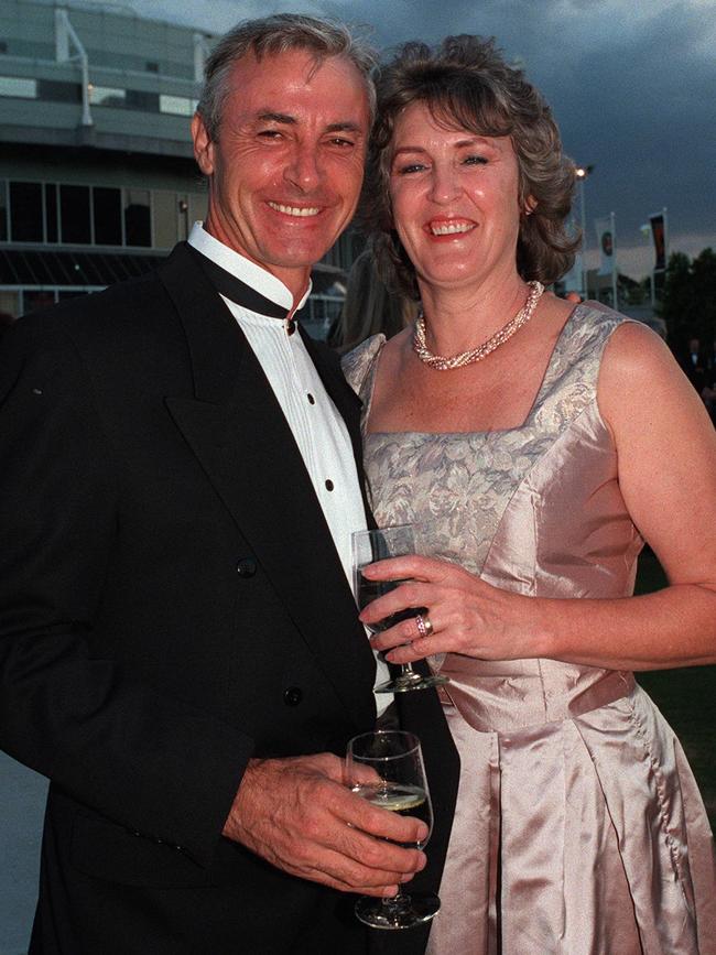 Peter Brock with Bev Brock at the 1997 F1 Australian Grand Prix Ball.