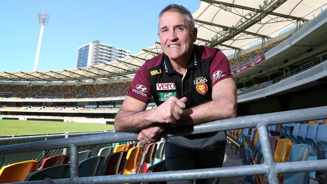 Chris Fagan is unveiled as the new Brisbane Lions coach. Picture: Jono Searle