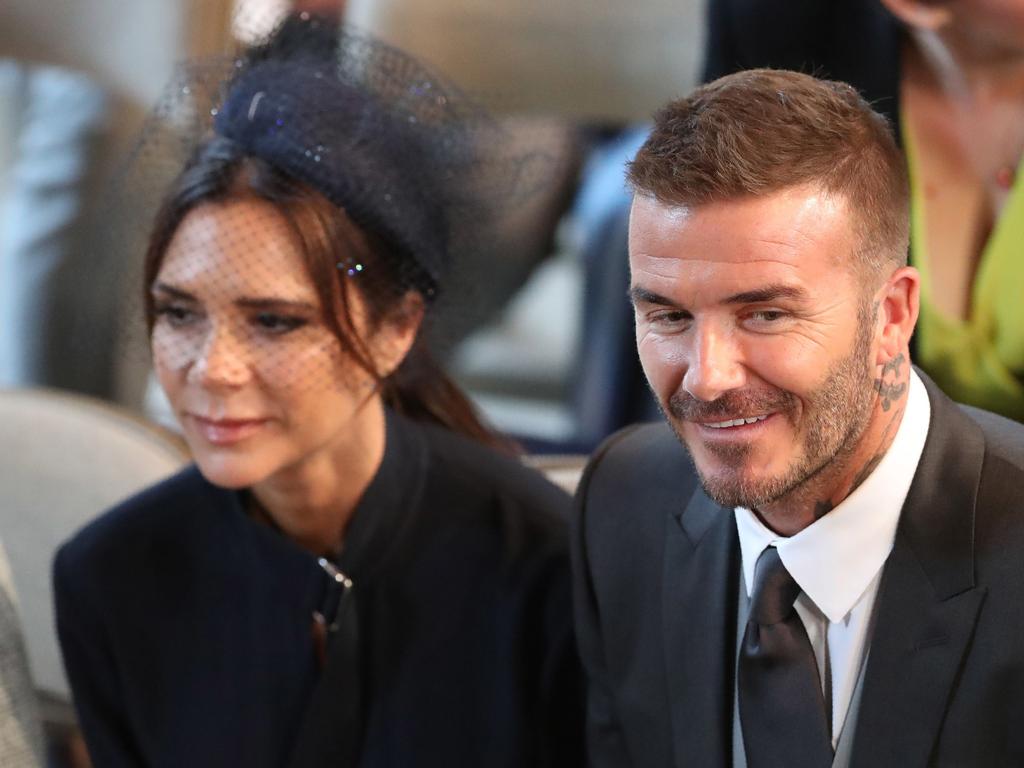 The Beckhams famously attended Prince Harry and Meghan Markle’s wedding. Picture: AFP