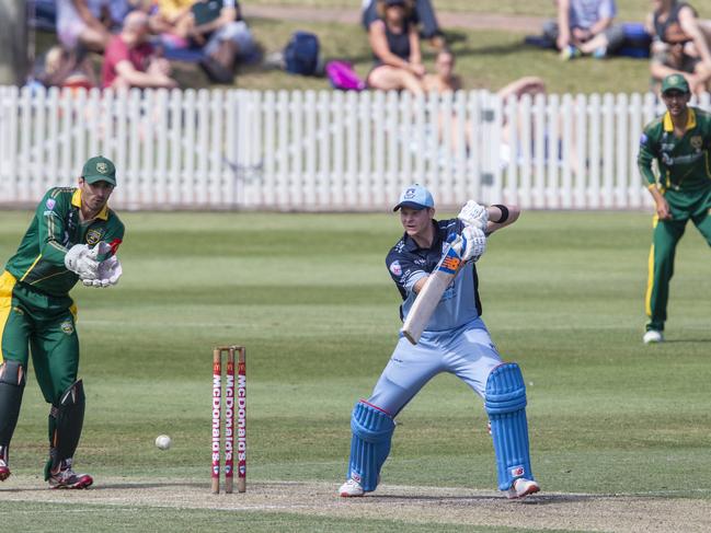 Steve Smith bats during a club cricket match at Coogee Oval last year.