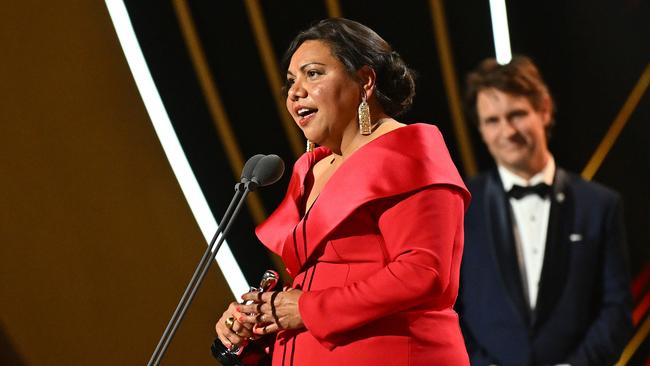 Deborah Mailman receives the Logie Award for Best Lead Actress in a Drama. Picture: Getty