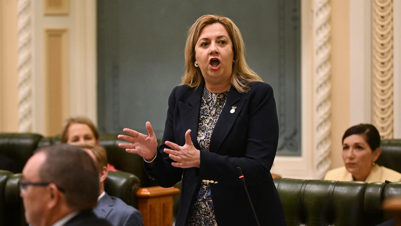 Queensland Premier Annastacia Palaszczuk speaks during Question Time at Parliament House in Brisbane. Picture: Dan Peled / NCA NewsWire