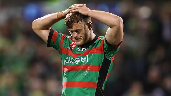 Liam Knight and the Rabbitohs are facing a leadership void. Picture: Getty Images