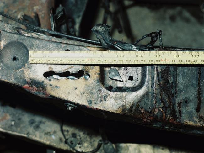 Detail showing drill mark evidence. Picture: Victoria Police Museum collection.