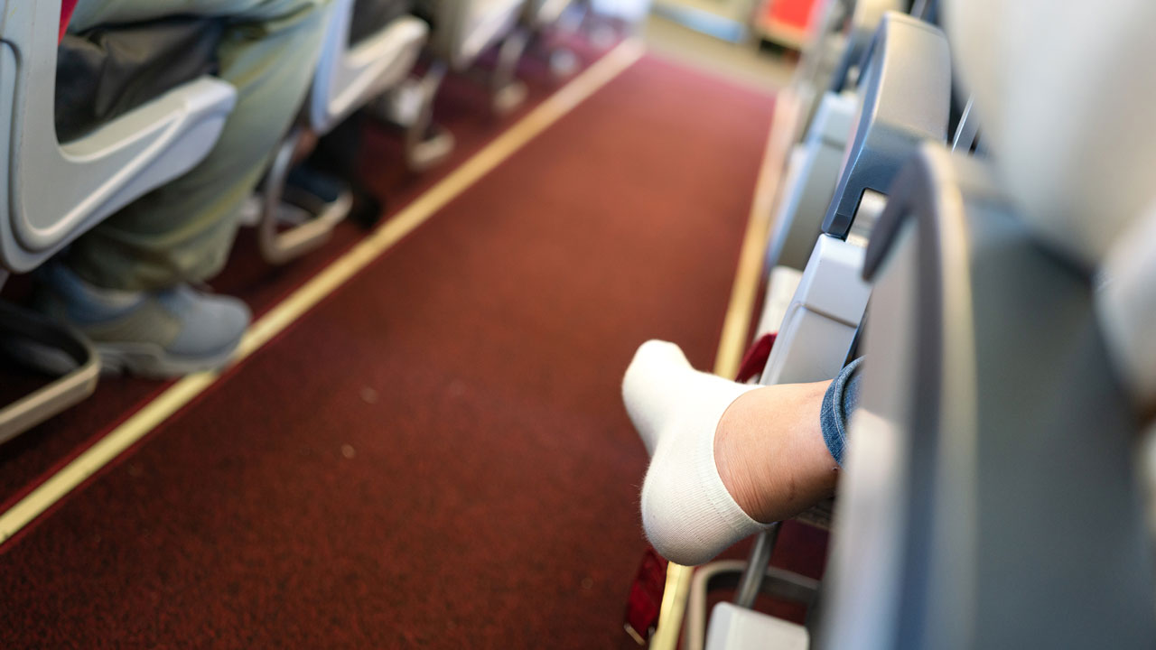 <h2>9. Put your compression socks on in the boarding lounge, not on the flight</h2><p>On a long haul flight taking your shoes off might be acceptable, but taking your socks off just reeks. Please have some consideration for everyone else's noses.&nbsp;</p>