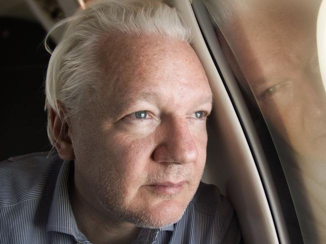 **EDITORIAL USE ONLY** NewsWire Photos - 25 JUNE, 2024: WikiLeaks founder Julian Assange pictured on a flight to Australia posted on social media with the caption "Approaching Bangkok airport for layover. Moving closer to freedom". Picture: NewsWire handout