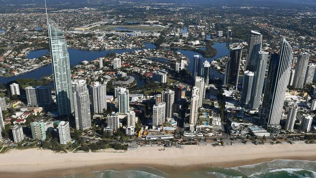 A man plunged to his death from a Gold Coast high-rise overnight. Picture: Dave Hunt