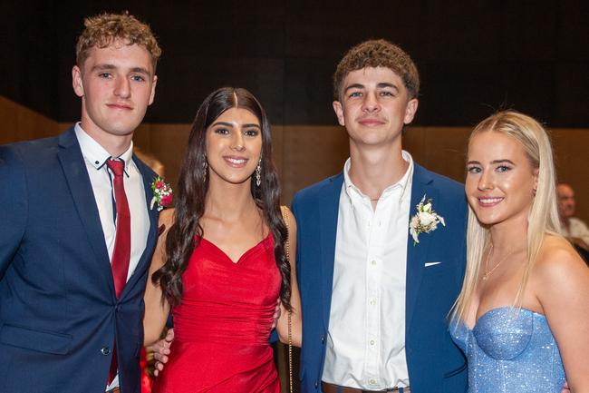 Lachlan McCombe, Kate Vella, Cody Vassallo and Lucy Crust at St Patrick's formal, July 30, 2022. Picture: Michaela Harlow