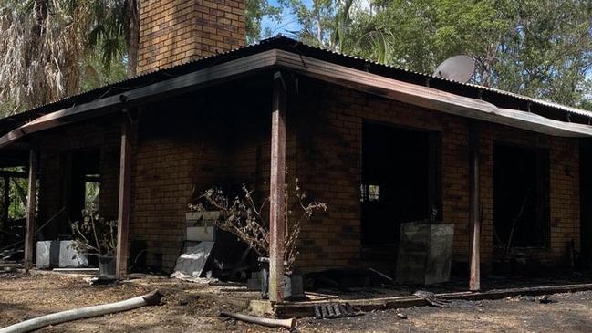 The gutted family home.