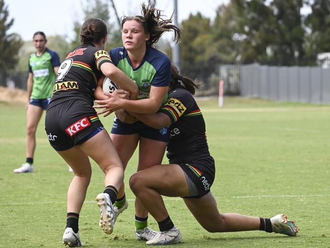 CANBERRA, AUSTRALIA, NewsWire Photos. MARCH 9, 2024: Westpac Tarsha Gale Cup - NSWRL Junior Reps Round Six Canberra Raiders vs Penrith Panthers at Raiders Belconnen in Canberra. Picture: NCA NewsWire / Martin Ollman