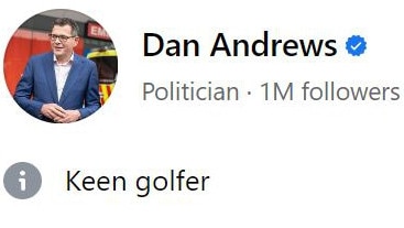 Dan Andrews. Keen golfer. Big on Twitter..