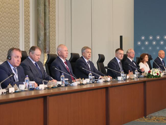 Members of Russia Federation delegation attend the second meeting between Russia and Ukraine direct talks in Istanbul. Picture: AFP