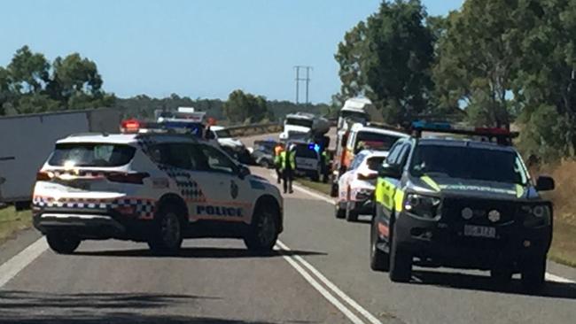 Police have closed the road after a crash just north of the AIMS turnoff on the Bruce Highway, south of Townsville.