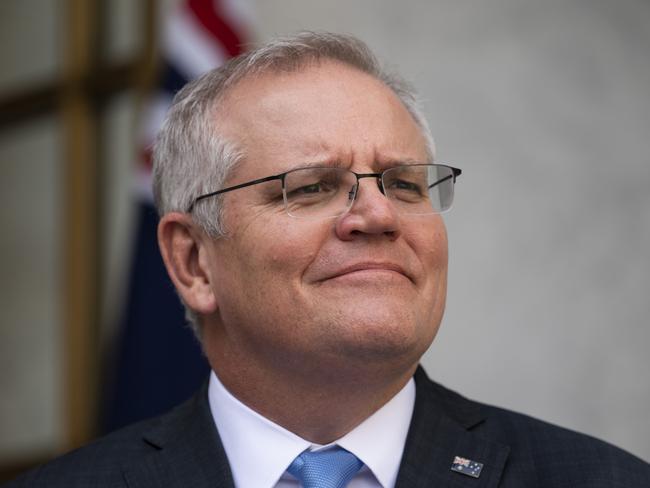 CANBERRA, AUSTRALIA - NewsWire Photos AUGUST 31, 2021: Prime Minister of Australia, Scott Morrison holds a press conference at Parliament House. Picture: NCA NewsWire / Martin Ollman