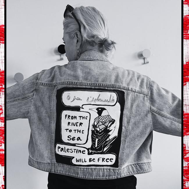 Sporting a jacket emblazoned with the motto ‘From the river to the sea, Palestine will be free’. Picture: Instagram