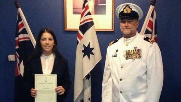 Teri Bailey when she joined the Australian Navy at the age of 18. Source: Supplied