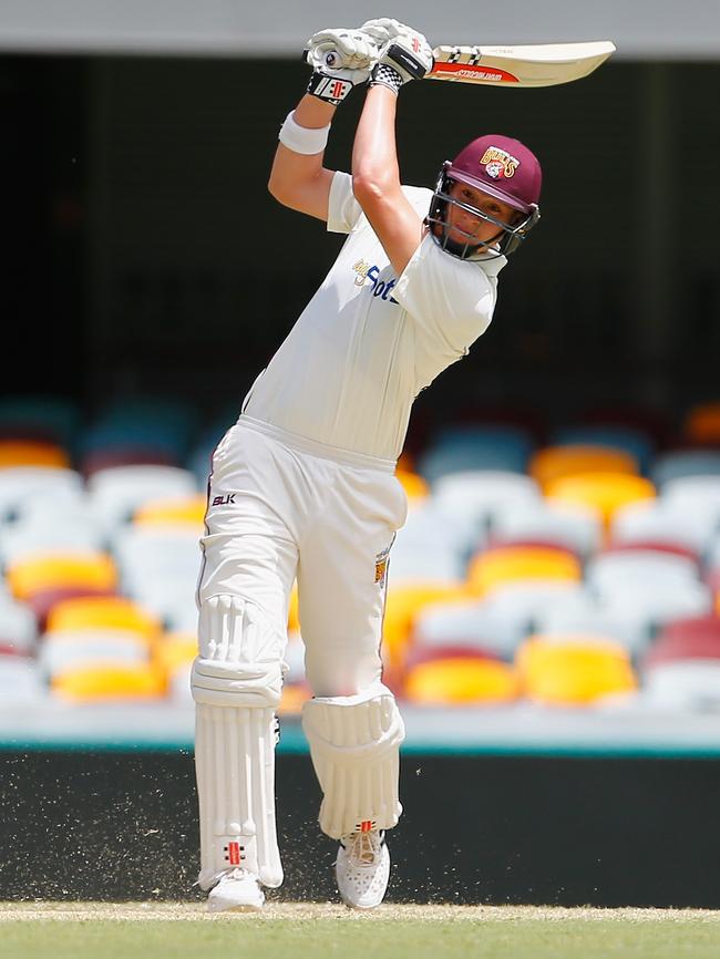 Matt Renshaw on the attack at the Gabba.