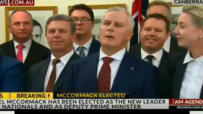 Mr Joyce couldn’t hide his reaction. Picture: Screengrab/Sky News