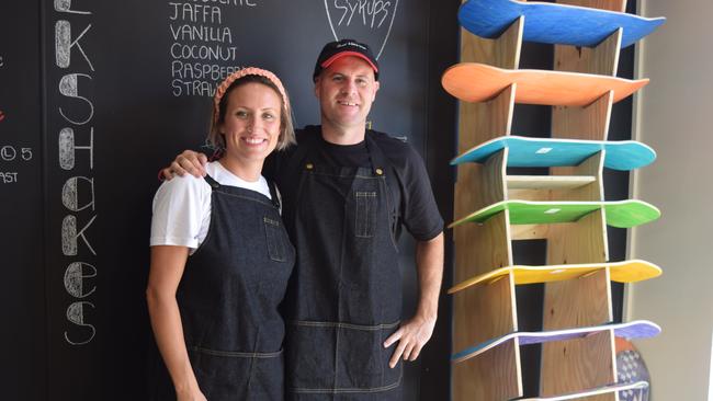 Raquel Hartley and Dave Vallance have opened a Shake 'n Skate in Cannonvale. Picture: Laura Thomas