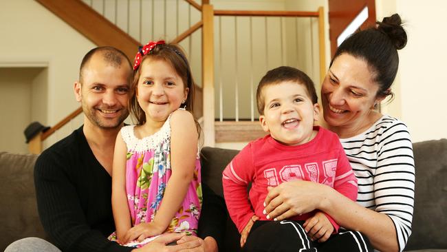 Jimmy and Jennifer Corbo with their children Gisele, 5, and Sebastian, 2 / Picture: Tim Hunter