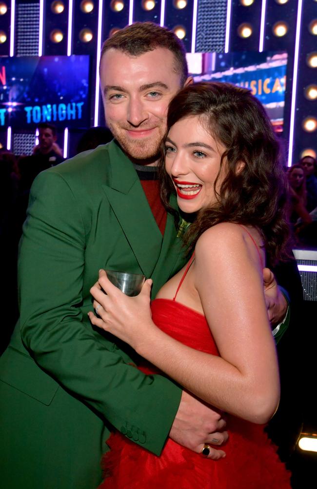Sam Smith and Lorde attend the 60th Annual GRAMMY Awards at Madison Square Garden on January 28, 2018 in New York City. Picture: Getty