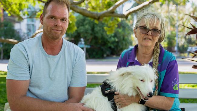 Jarrod Woodgate met Lisa Hansen through a friend. Thanks to that connection, he was able to meet and adopt Lily at Paws Darwin. Picture: Pema Tamang Pakhrin