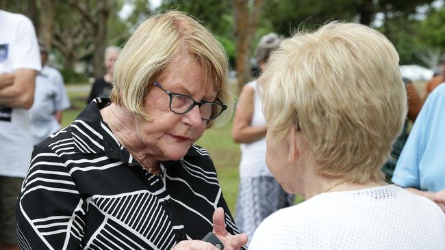 Councillor Dawn Crichlow speaking to a resident. Picture: Tertius Pickard.