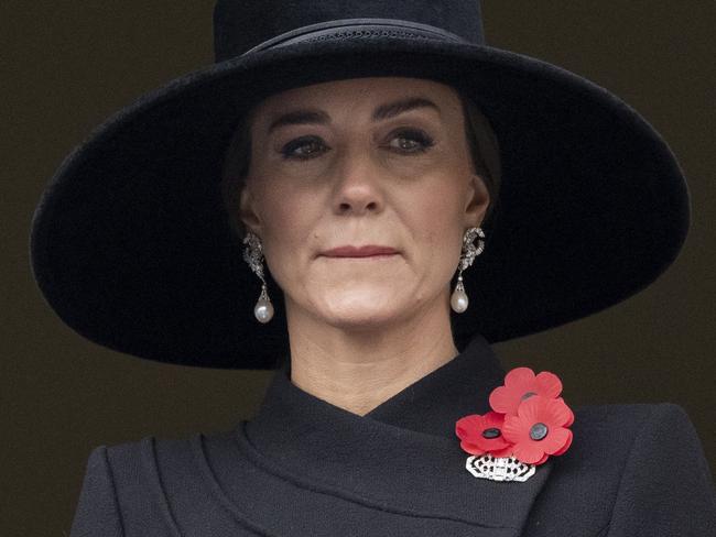 Catherine, Princess of Wales during the National Service Of Remembrance at The Cenotaph. Picture: Mark Cuthbert/UK Press via Getty Images